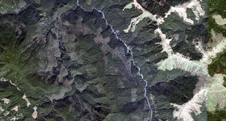 Natural and Logging-related fragmentation within Redwood National Park 2007
